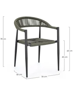 Bizzotto SEDIA C-BR JANDIA ANTRACITE/VERDE