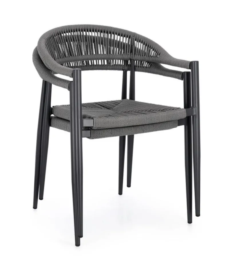 Clearance Bizzotto SEDIA C-BR JANDIA ANTRACITE/GRIGIO