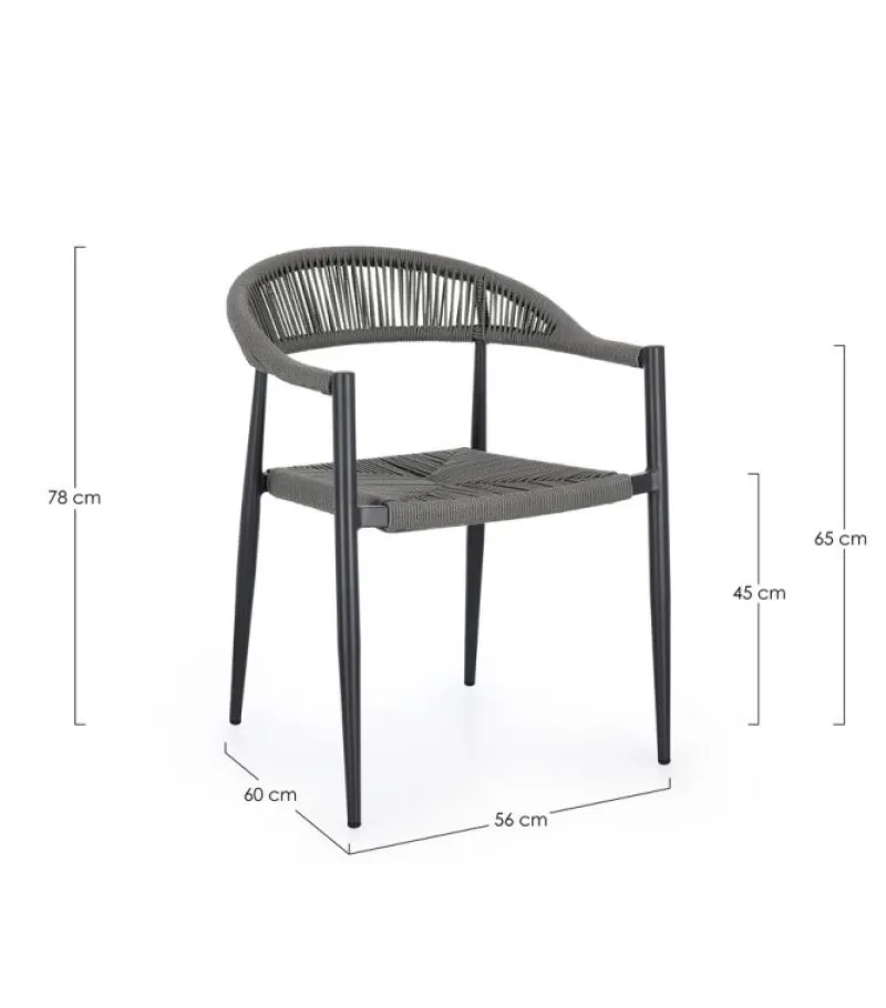 Clearance Bizzotto SEDIA C-BR JANDIA ANTRACITE/GRIGIO