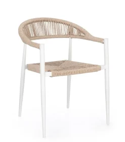 Outlet Bizzotto SEDIA C-BR JANDIA BIANCO/BEIGE