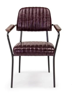 Sale Bizzotto SEDIA CON BRACCIOLI IN ECOPELLE BORDEAUX - NELLY