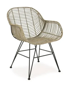 Outlet Bizzotto SEDIA CON BRACCIOLI IN FIBRE NATURALI - RAQUEL