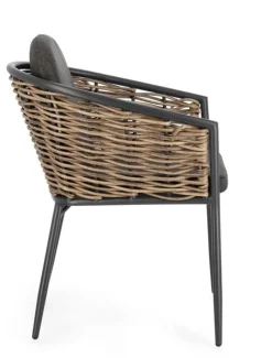 Clearance Bizzotto SEDIA CON CUSCINO ANTRACITE YK13 - MARIBELA