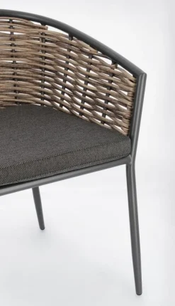 Clearance Bizzotto SEDIA CON CUSCINO ANTRACITE YK13 - MARIBELA