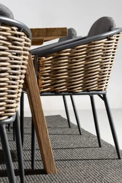 Clearance Bizzotto SEDIA CON CUSCINO ANTRACITE YK13 - MARIBELA