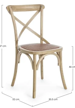 Discount Bizzotto SEDIA CROSS MARRONE NATURALE