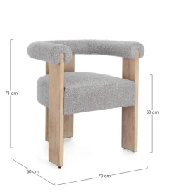 Online Bizzotto SEDIA EFFETTO BOUCLE' NATURALE GRIGIO - AGAPE