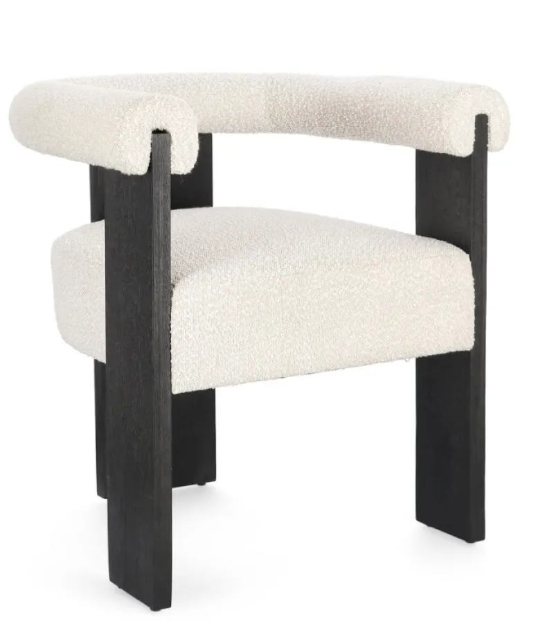 Outlet Bizzotto SEDIA EFFETTO BOUCLE' NERO NATURALE - AGAPE