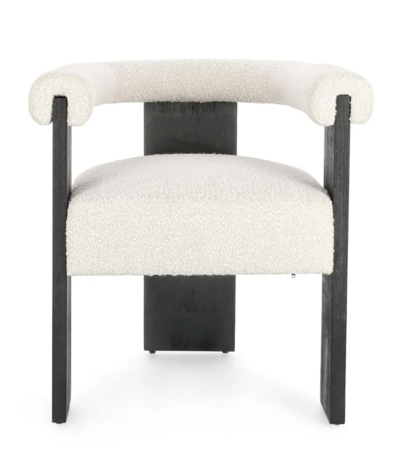 Outlet Bizzotto SEDIA EFFETTO BOUCLE' NERO NATURALE - AGAPE