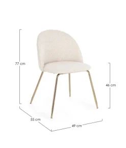 Bizzotto SEDIA EFFETTO BOUCLE' ORO/AVORIO - TANYA