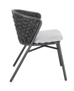 Outlet Bizzotto SEDIA IN ALLUMINIO ANTRACITE QS22/GRAPHITE - HARLOW