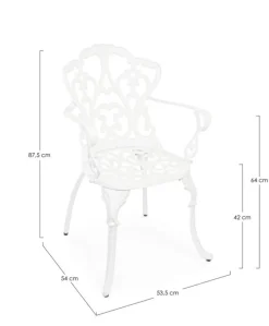 Outlet Bizzotto SEDIA IN ALLUMINIO BIANCA - VICTORIA