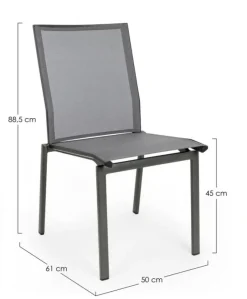 Best Bizzotto SEDIA IN ALLUMINIO IMPILABILE ANTARCITE GK52 - CRUISE