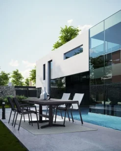 New Bizzotto SEDIA IN ALLUMINIO IMPILABILE ANTRACITE JX55 - KRION