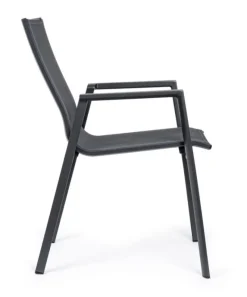 New Bizzotto SEDIA IN ALLUMINIO IMPILABILE ANTRACITE JX55 - KRION