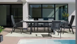 New Bizzotto SEDIA IN ALLUMINIO IMPILABILE ANTRACITE JX55 - KRION