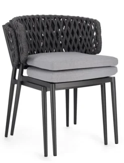 Clearance Bizzotto SEDIA IN CORDA ANTRACITE WG21 - NOELIA