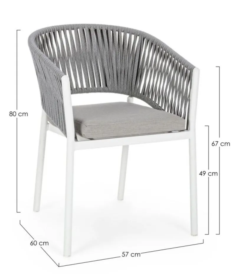 Sale Bizzotto SEDIA IN CORDA PER ESTERNO IMPILABILE BIANCO WG20 -FLORENCIA