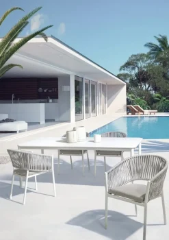 Sale Bizzotto SEDIA IN CORDA PER ESTERNO IMPILABILE BIANCO WG20 -FLORENCIA