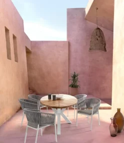 Sale Bizzotto SEDIA IN CORDA PER ESTERNO IMPILABILE BIANCO WG20 -FLORENCIA