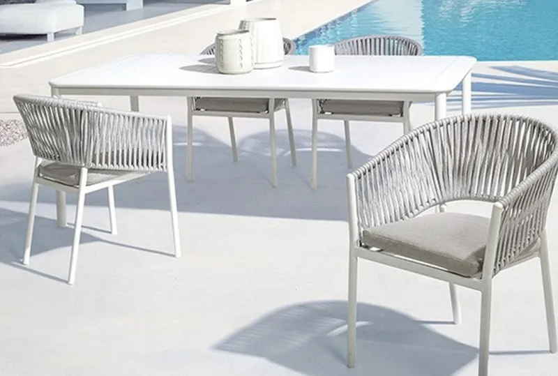 Sale Bizzotto SEDIA IN CORDA PER ESTERNO IMPILABILE BIANCO WG20 -FLORENCIA