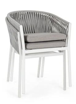 Sale Bizzotto SEDIA IN CORDA PER ESTERNO IMPILABILE BIANCO WG20 -FLORENCIA