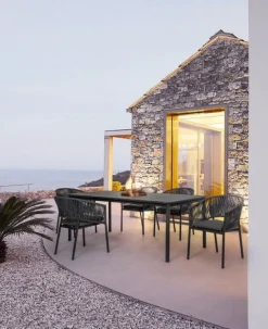 Discount Bizzotto SEDIA IN CORDA PER ESTERNO IMPILABILE ANTRACITE - FLORENCIA