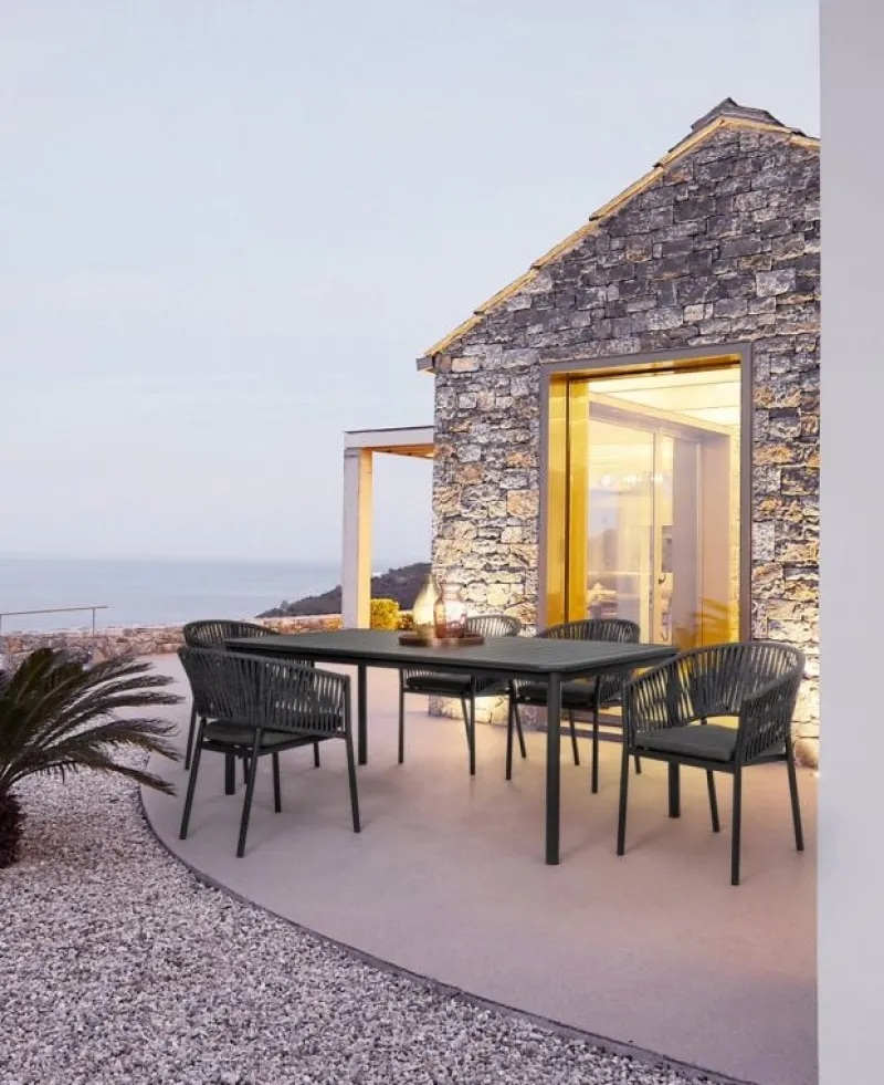 Discount Bizzotto SEDIA IN CORDA PER ESTERNO IMPILABILE ANTRACITE - FLORENCIA