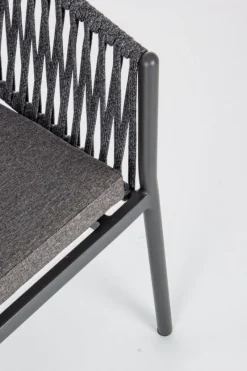 Discount Bizzotto SEDIA IN CORDA PER ESTERNO IMPILABILE ANTRACITE - FLORENCIA