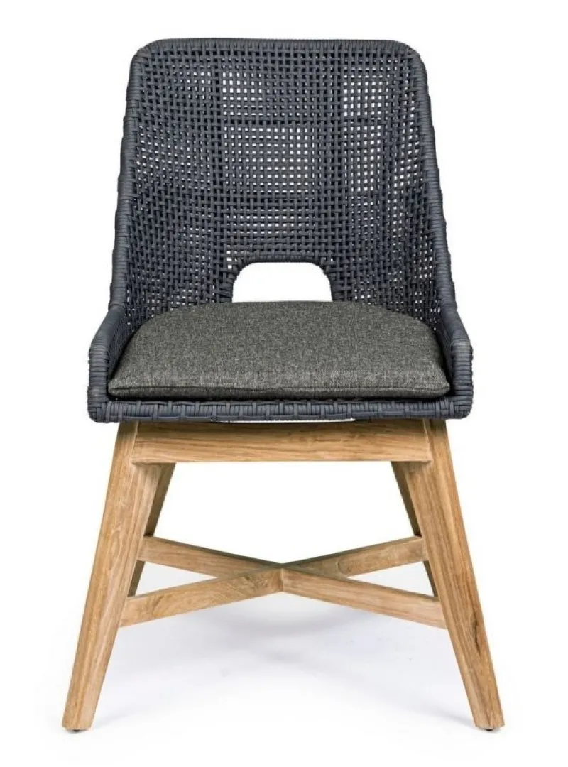 Outlet Bizzotto SEDIA IN CORDA PER ESTERNO COLOR ARDESIA - HESPERIA