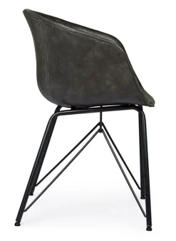 Online Bizzotto SEDIA IN ECOPELLE ANTRACITE - WARHOL
