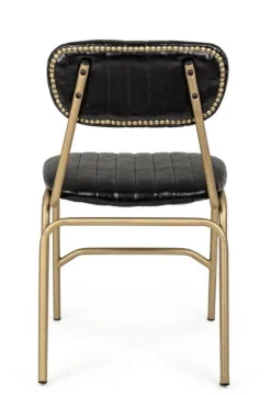 Outlet Bizzotto SEDIA IN ECOPELLE NERA - ADDY