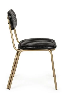 Outlet Bizzotto SEDIA IN ECOPELLE NERA - ADDY