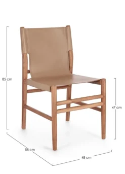 Sale Bizzotto SEDIA IN PELLE TORTORA - CAROLINE