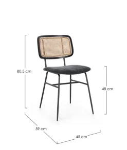 Bizzotto SEDIA IN TESSUTO GRIGIO SCURO - GLENNA