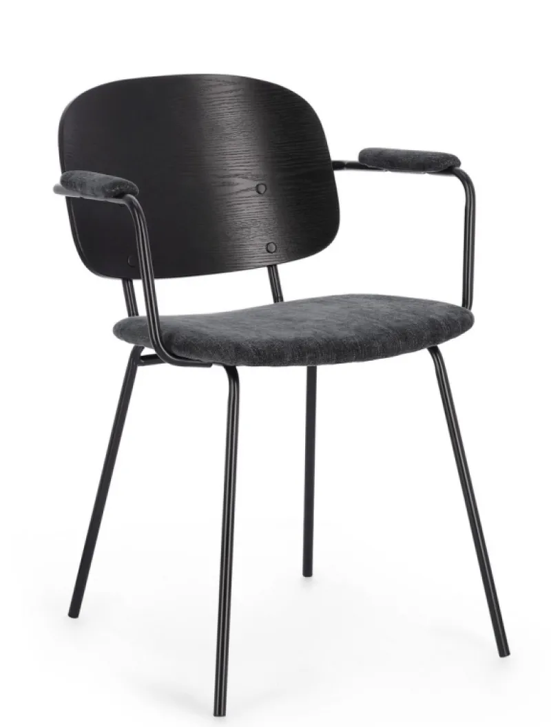 Best Bizzotto SEDIA IN TESSUTO GRIGIO SCURO - SIENNA