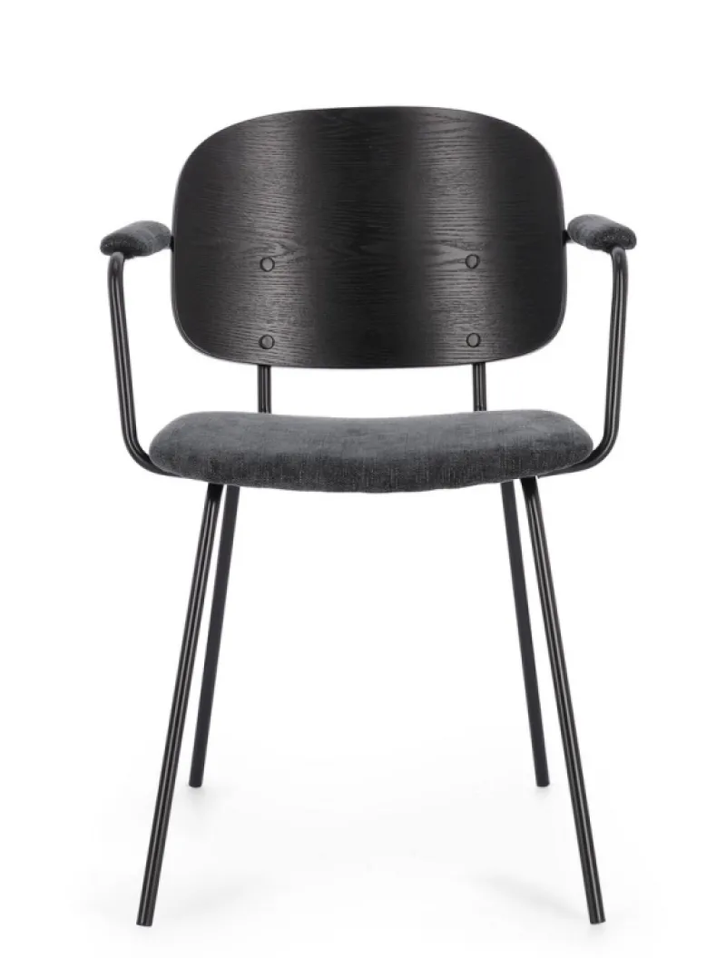 Best Bizzotto SEDIA IN TESSUTO GRIGIO SCURO - SIENNA