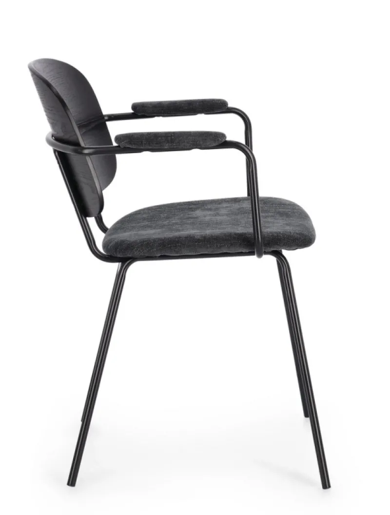 Best Bizzotto SEDIA IN TESSUTO GRIGIO SCURO - SIENNA