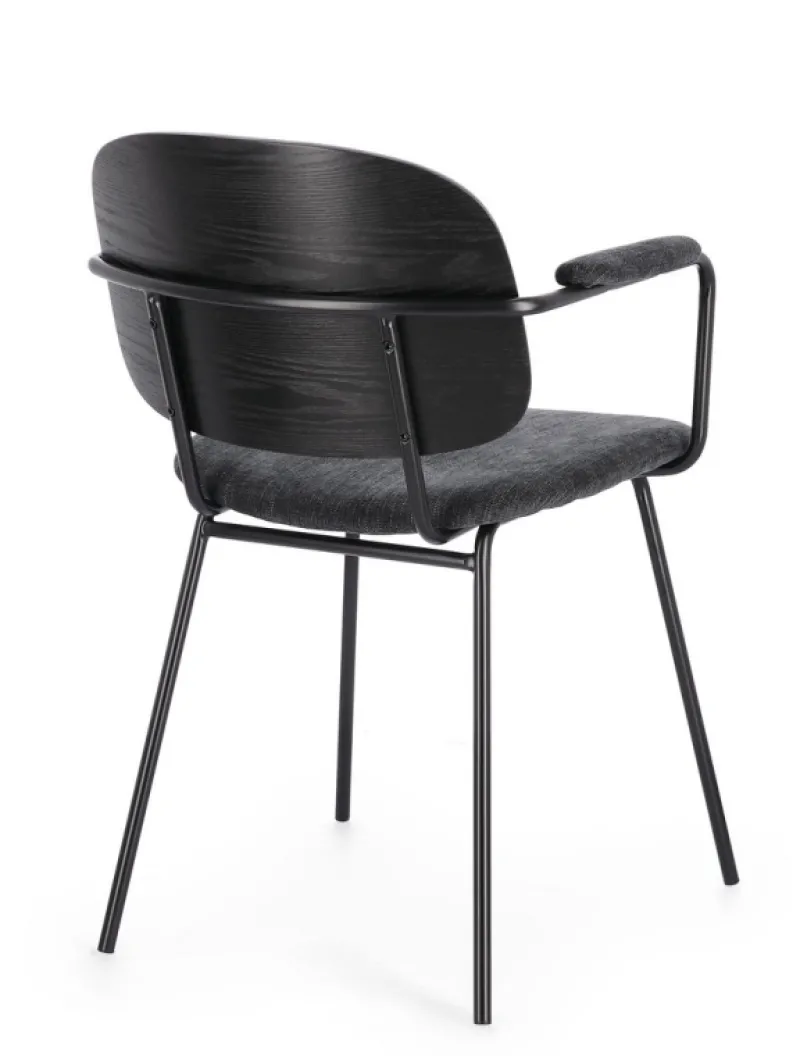 Best Bizzotto SEDIA IN TESSUTO GRIGIO SCURO - SIENNA