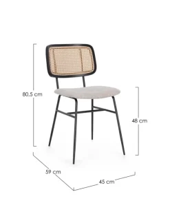 Clearance Bizzotto SEDIA IN TESSUTO NATURALE - GLENNA