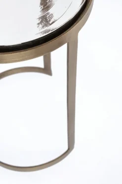 Outlet Bizzotto SET 2 TAVOLINI FINITURA OTTONE YX49 - ZAYLA