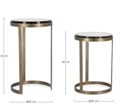 Outlet Bizzotto SET 2 TAVOLINI FINITURA OTTONE YX49 - ZAYLA