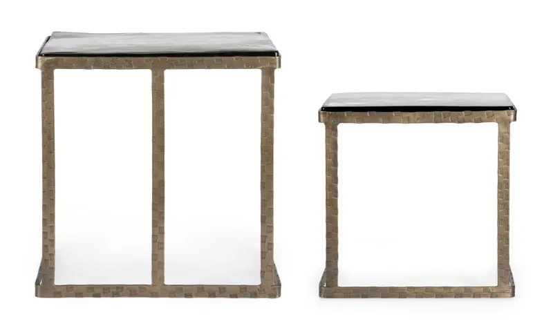 Best Bizzotto SET 2 TAVOLINI FINITURA OTTONE - ZAYLA