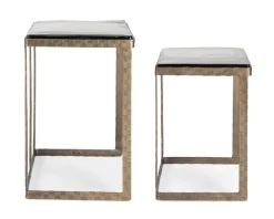 Best Bizzotto SET 2 TAVOLINI FINITURA OTTONE - ZAYLA