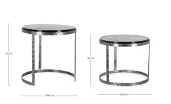 Online Bizzotto SET 2 TAVOLINI TONDI FINITURA NICKLE - ZAYLA