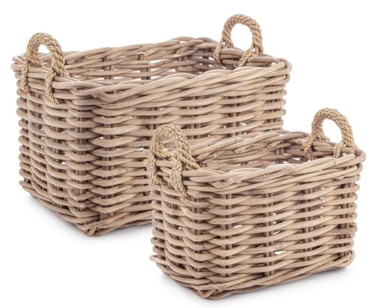 Outlet Bizzotto SET2 CESTA 2M MALANG RETT GRIGIO
