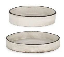 Clearance Bizzotto SET2 PIATTO DECORATIVO NIKOS BIANCO