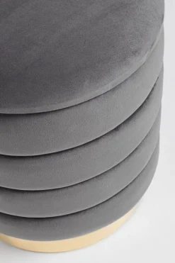 Sale Bizzotto SET2 POUF CONTENITORE IN LEGNO GRIGIO - DARINA