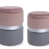Sale Bizzotto SET2 POUF CONTENITORE ROSA GRIGIO - POLINA