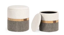 New Bizzotto SET2 POUF CONTENITORE TANYA BIA-GRIGIO